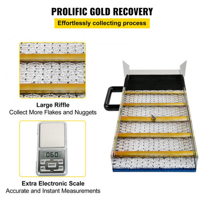 VV-JH-TJC24 - Durable 24" Aluminum Alloy Sluice Box for Gold Prospecting