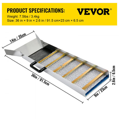 VV-JH-TJC36 - Lightweight 36" Aluminum Gold Sluice Box with Riffles and Mesh