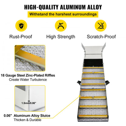 VV-JH-TJC50 - 50" Lightweight Aluminum Alloy Folding Sluice Box for Gold Panning