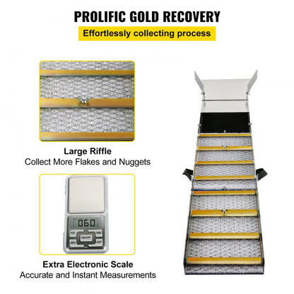 VV-JH-TJC50 - 50" Lightweight Aluminum Alloy Folding Sluice Box for Gold Panning