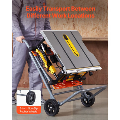 HS6805 - Heavy-Duty Steel Table Saw Stand with Wheels, 350 lbs Capacity