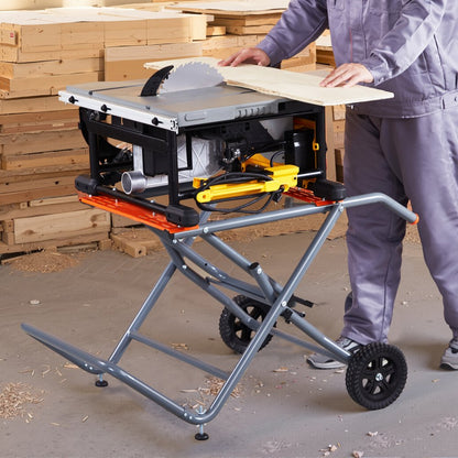 HS6805 - Heavy-Duty Steel Table Saw Stand with Wheels, 350 lbs Capacity