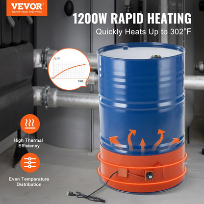 DHB-55-KT-10 - VEVOR 55 Gallon Waterproof Bucket Heater with Temperature Probe
