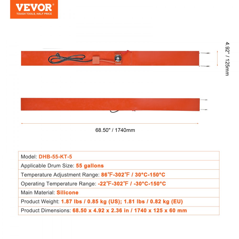 DHB-55-KT-5 - VEVOR 55 Gallon Waterproof Heater for Winter Camping