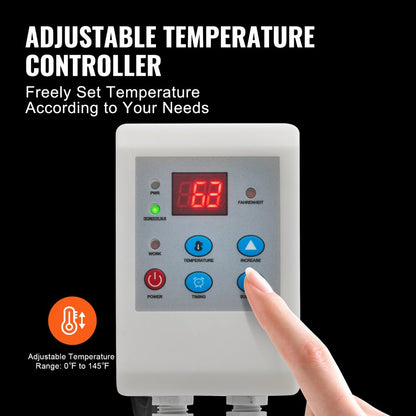 DHM-55-DT - VEVOR Waterproof 55 Gal Drum Heater, 1300W Adjustable温度