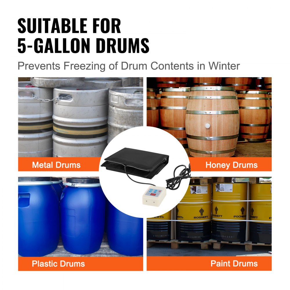 DHM-5-DT - VEVOR 250W Waterproof Drum Heater for Easy Outdoor Use