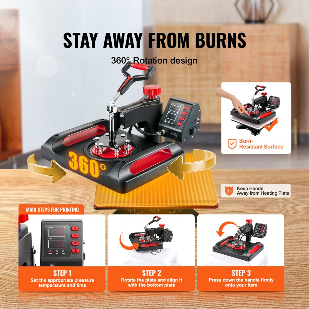 ZHJ-30B - 12x15 Heat Press with Double-Tube Heating & Accurate Control