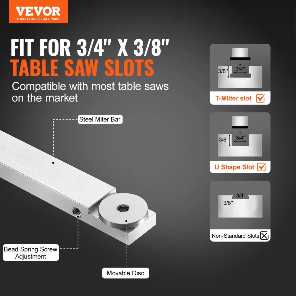TN-1122D - High-Precision Miter Gauge for Woodworking with 70° Angle Adjustments
