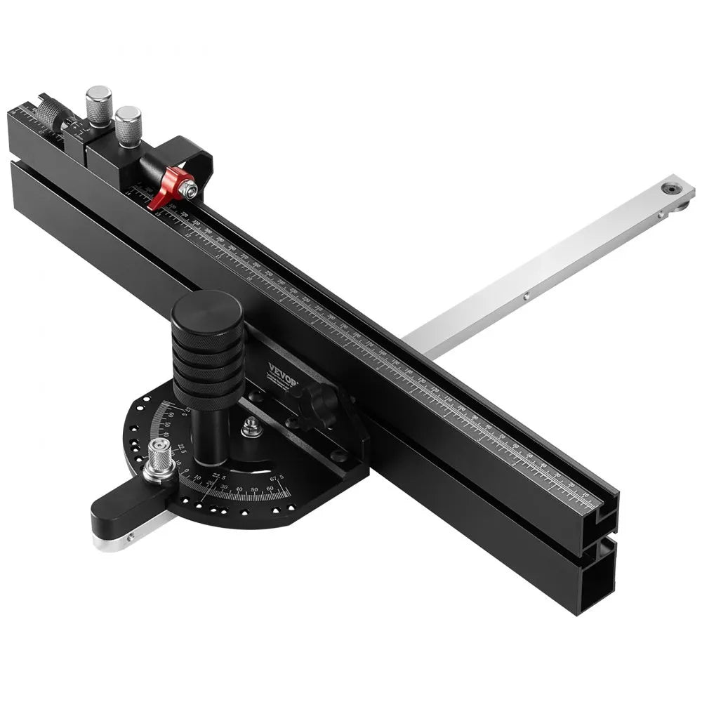 TN-1122B - Durable Aluminum Miter Gauge for Precision Woodworking with 15 Stops