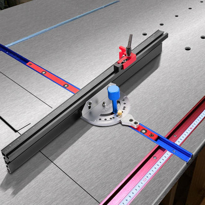 450 mm - High-Precision Aluminum Miter Gauge with 60° Ends and Adjustable Flip Stop
