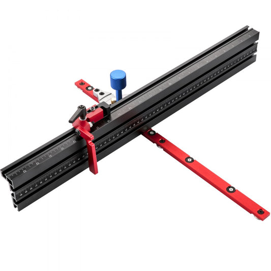 450 mm - High-Precision Aluminum Miter Gauge with 60° Ends and Adjustable Flip Stop
