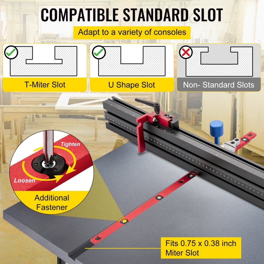 600 mm - Precision Miter Gauge with 60° Angled Ends for Table Saws