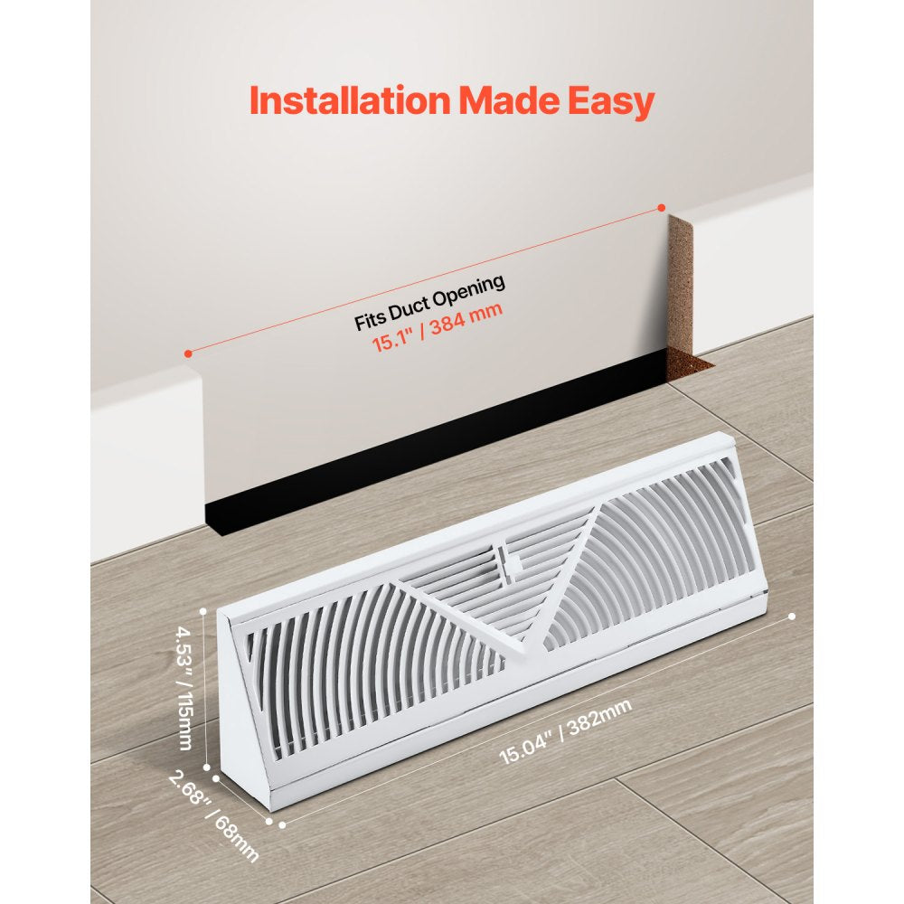 BB15-10PK - 10-Pack Metal Floor Vents for Stylish Airflow Control