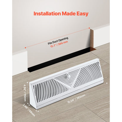 BB15-10PK - 10-Pack Metal Floor Vents for Stylish Airflow Control