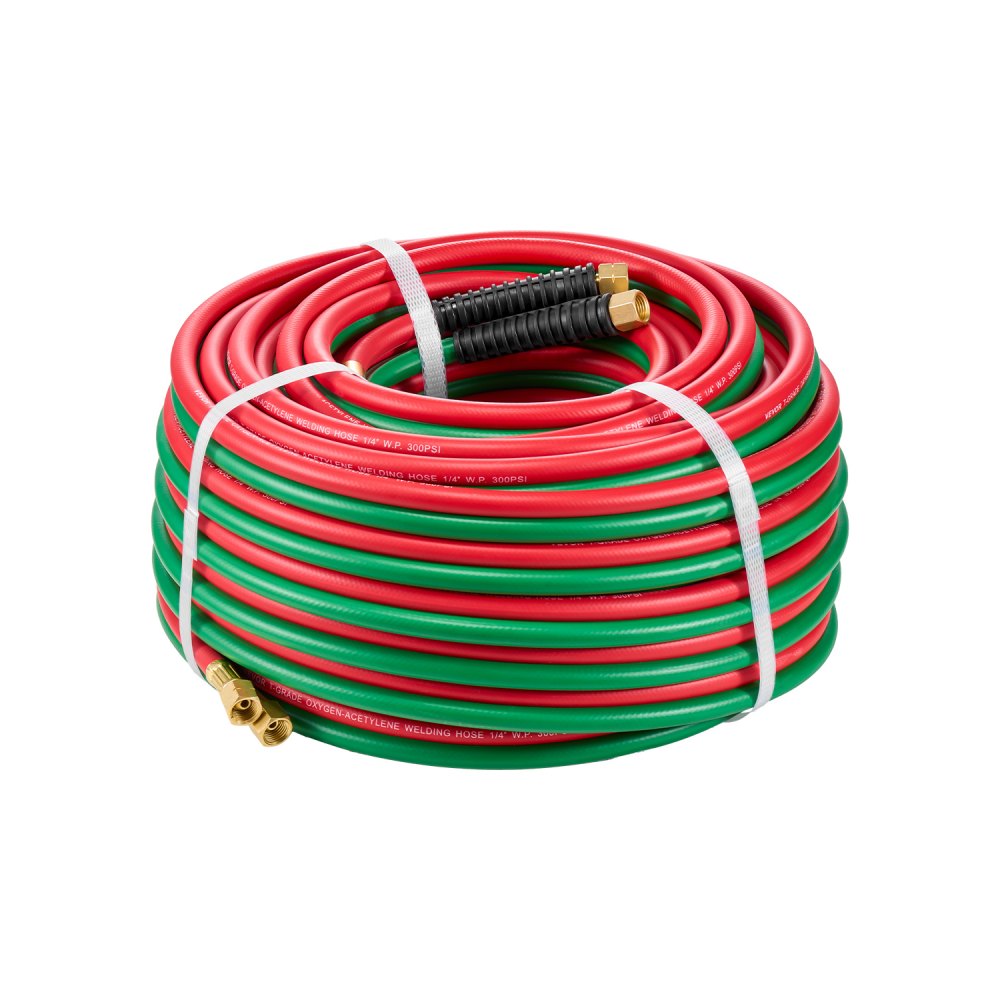 TTW14100A - 100FT Dual Welding Hose, 1/4-Inch, 300 PSI Durable Rubber