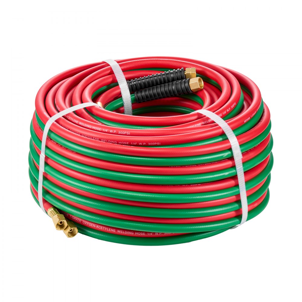 TTW14100A - 100FT Dual Welding Hose, 1/4-Inch, 300 PSI Durable Rubber