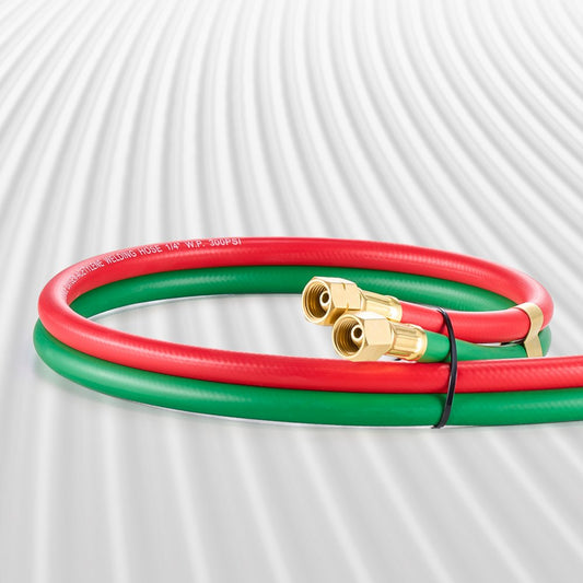 TTW1425A - Durable 1/4" x 25FT Twin Welding Hose for Oxygen & Acetylene