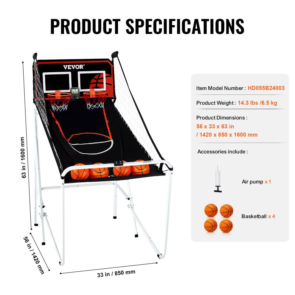 HD055B24003 - Durable Foldable Basketball Game for Kids & Adults