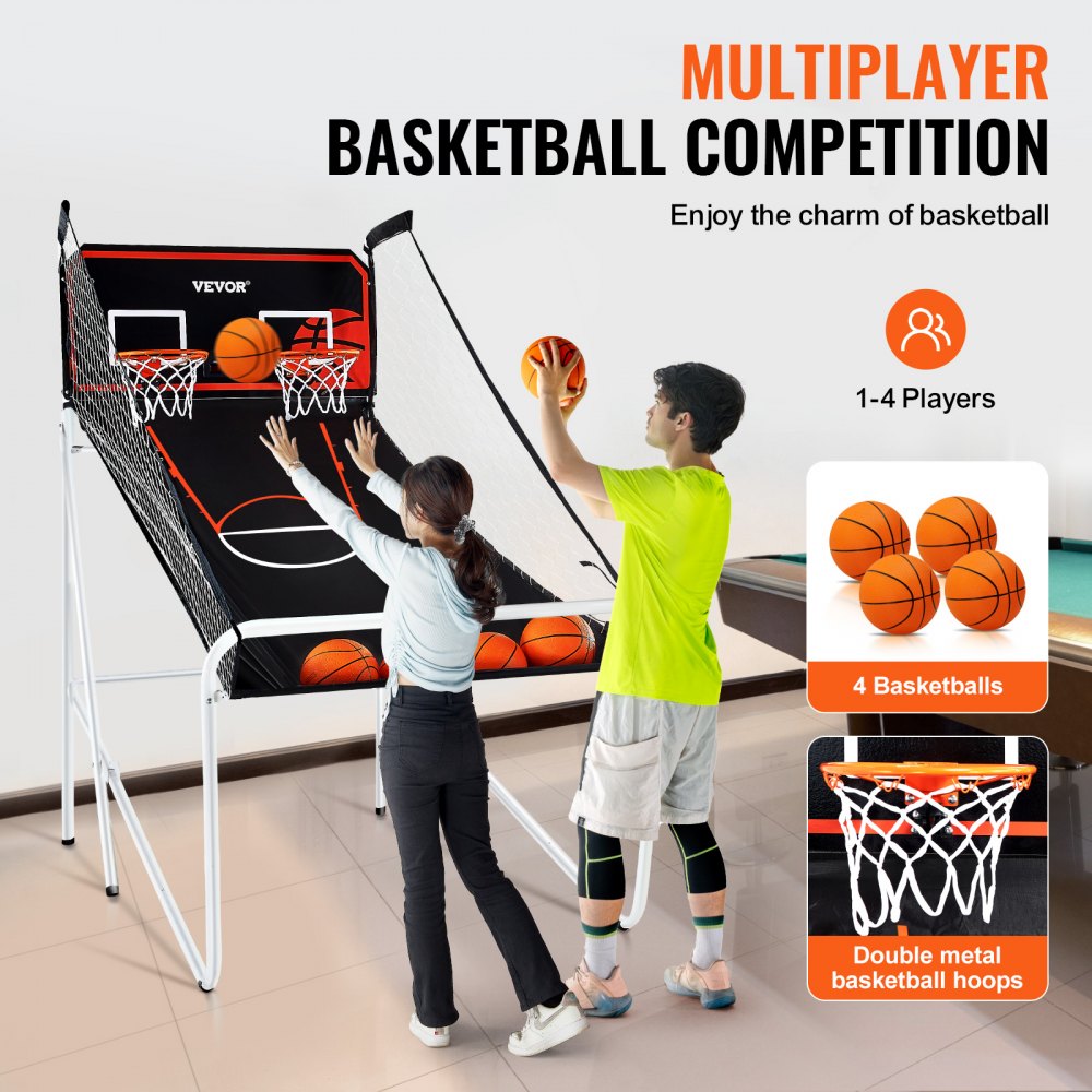 HD081B24002 - Durable Foldable Basketball Arcade Game for All Ages