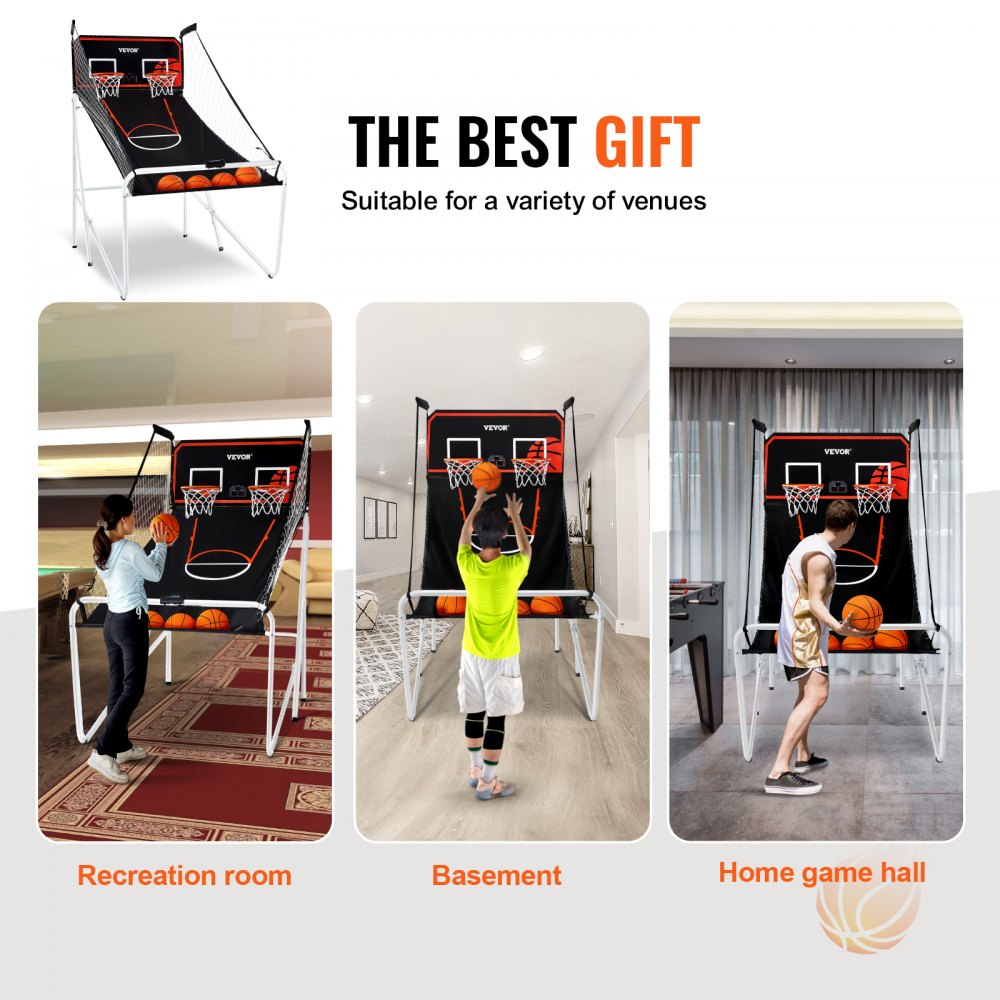 HD081B24002 - Durable Foldable Basketball Arcade Game for All Ages