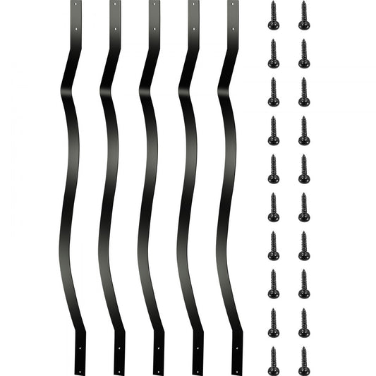 010649198593 - 26 PCS Modern Curved Black Iron Deck Balusters