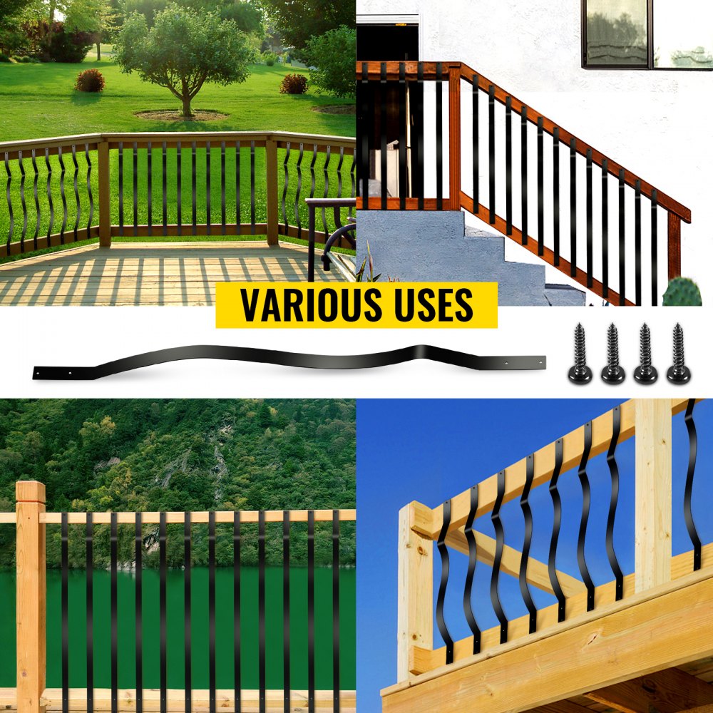 010596937143 - Durable 32.25"x1" Black Iron Deck Spindles with Screws