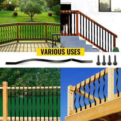 010596937143 - Durable 32.25"x1" Black Iron Deck Spindles with Screws