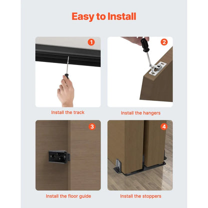 YMXT-XC40-4B - 4ft Aluminum Bypass Door Track Kit with 3-Wheel System