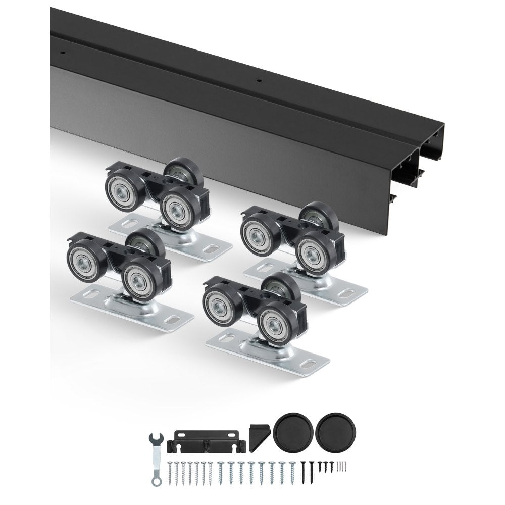 YMXT-XC40-4B - 4ft Aluminum Bypass Door Track Kit with 3-Wheel System