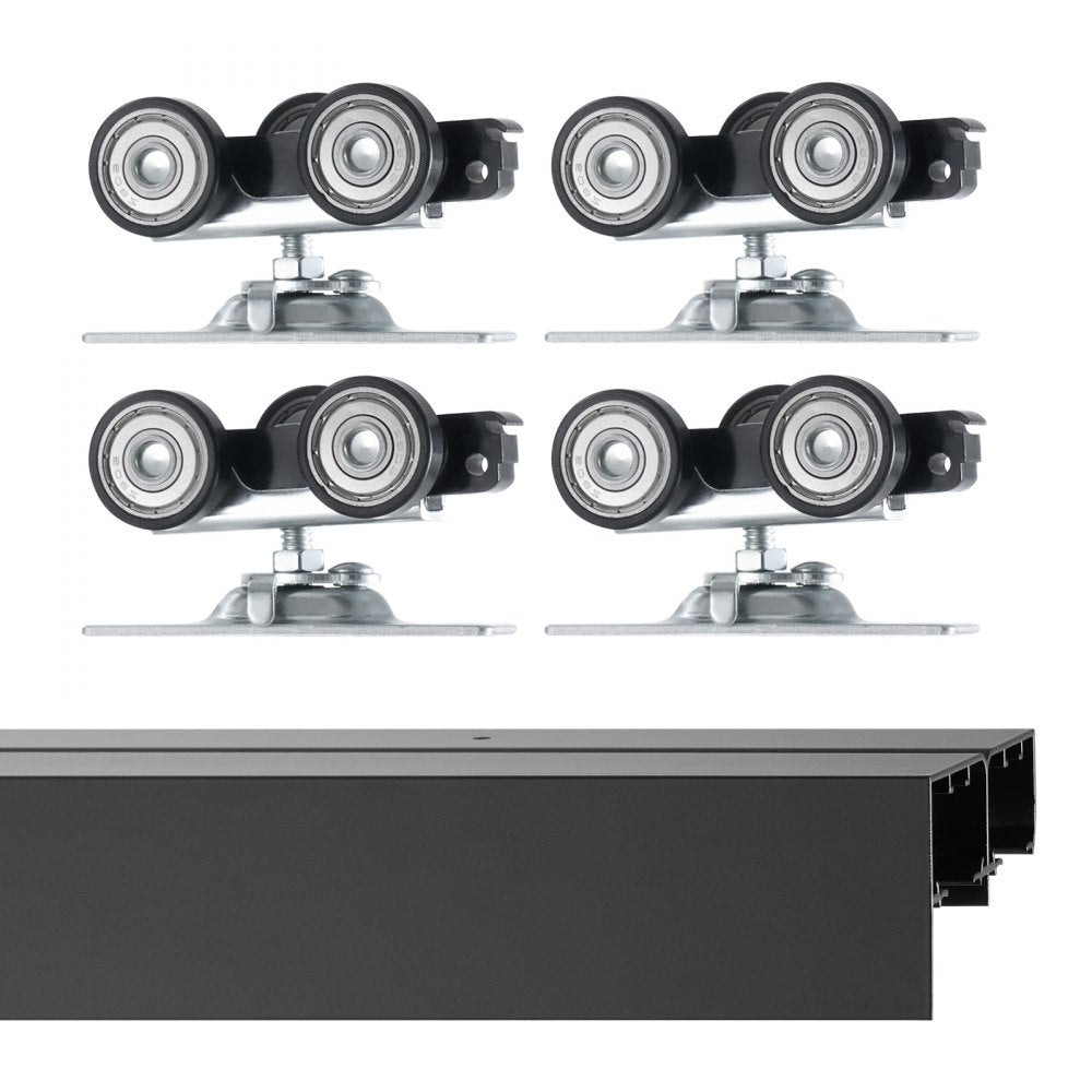 YMXT-XC40-4B - 4ft Aluminum Bypass Door Track Kit with 3-Wheel System