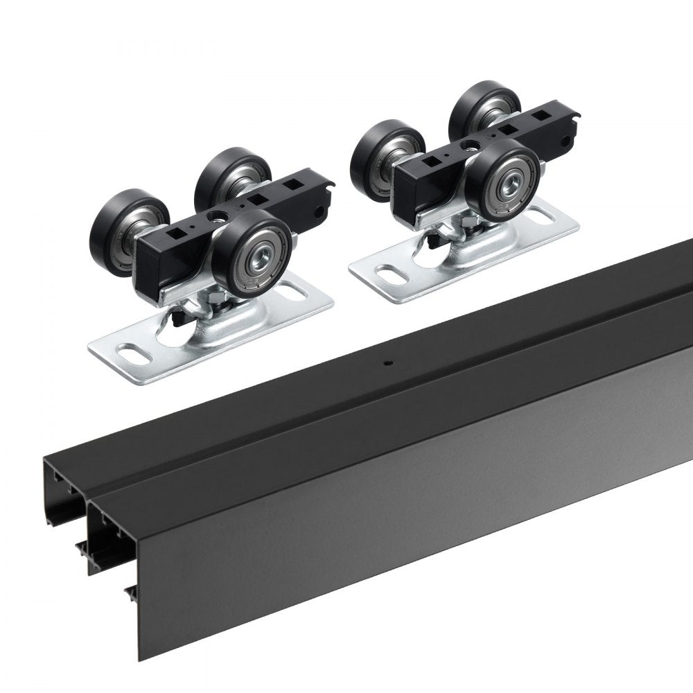 YMXT-XC40-4B - 4ft Aluminum Bypass Door Track Kit with 3-Wheel System