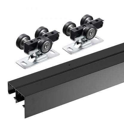 YMXT-XC40-4B - 4ft Aluminum Bypass Door Track Kit with 3-Wheel System