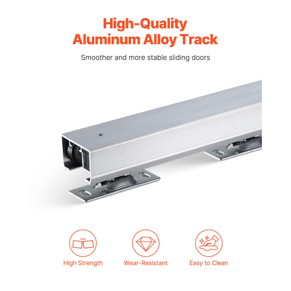 YMXT-XC39-5 - 5ft Aluminum Pocket Door Track Set for Smooth Sliding