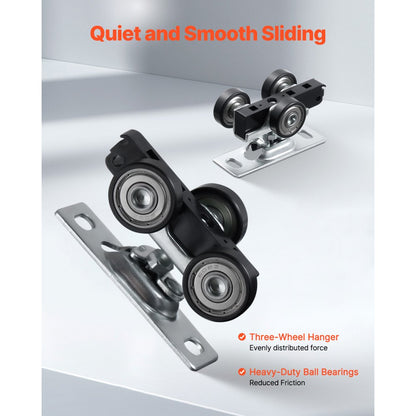 YMXT-XC40-5 - 5ft Aluminum Bypass Door Track Kit for 150lbs Capacity