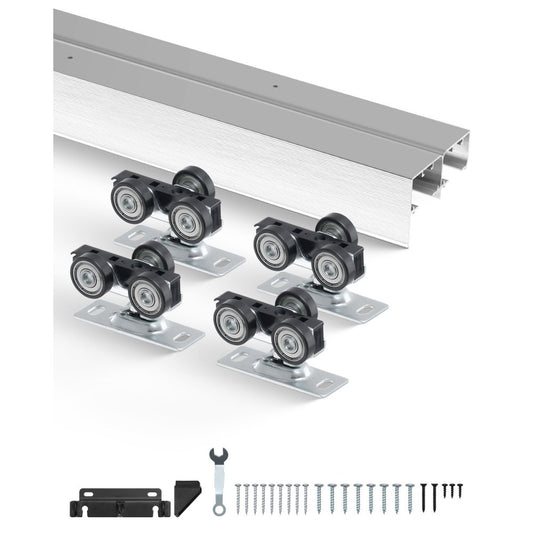 YMXT-XC40-5 - 5ft Aluminum Bypass Door Track Kit for 150lbs Capacity