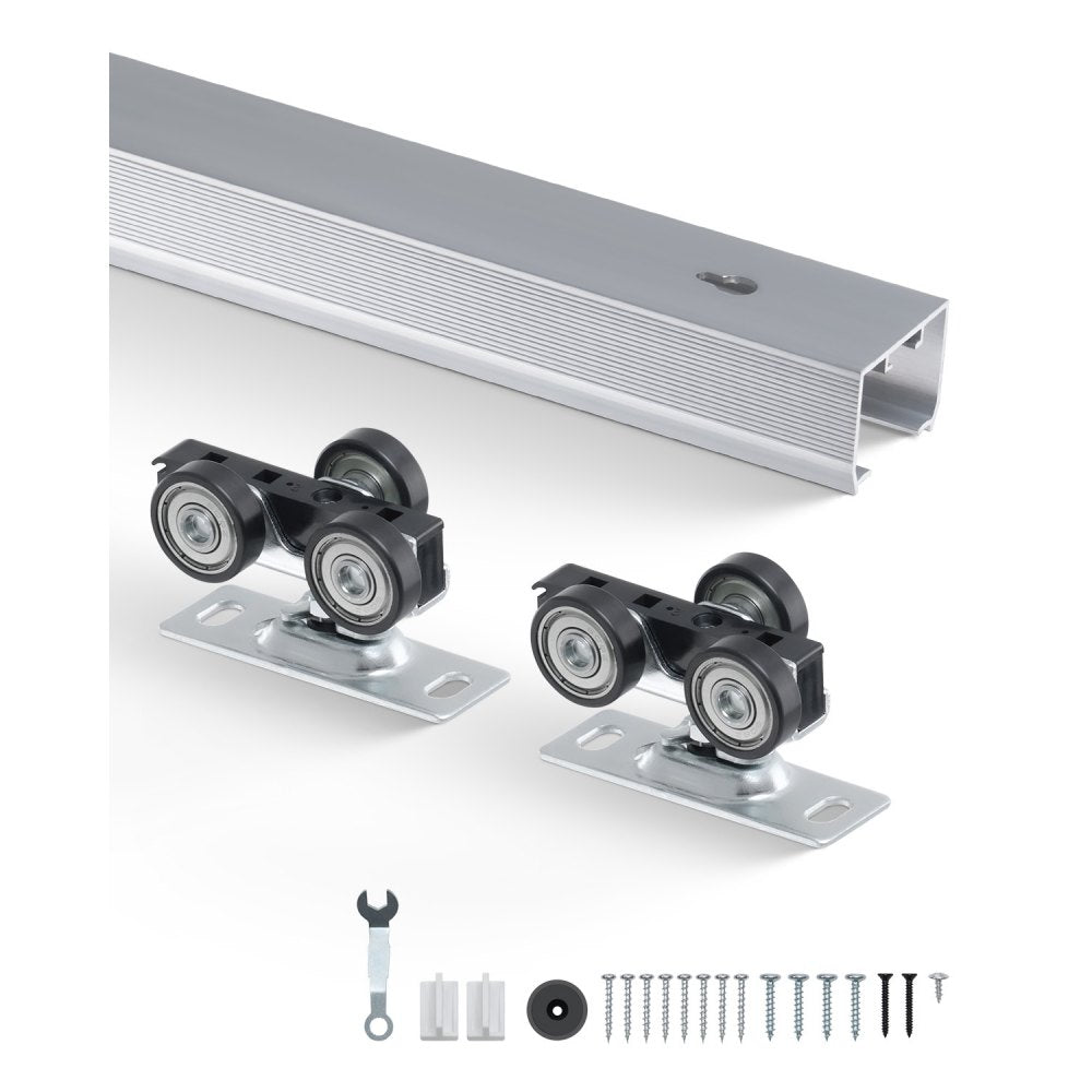 YMXT-XC39-6 - 6ft Aluminum Pocket Door Track Kit, 220lbs Capacity