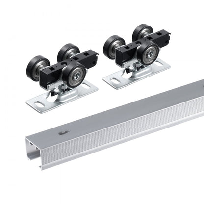 YMXT-XC39-6 - 6ft Aluminum Pocket Door Track Kit, 220lbs Capacity