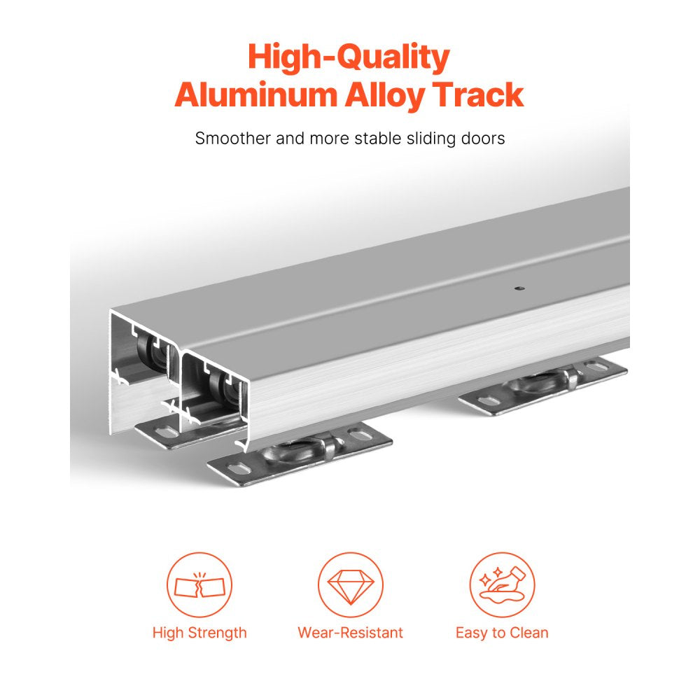 YMXT-XC40-6 - 6ft Aluminum Bypass Door Track Kit for Smooth Sliding