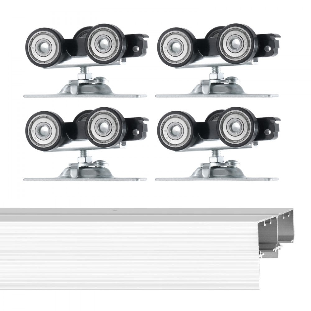 YMXT-XC40-6 - 6ft Aluminum Bypass Door Track Kit for Smooth Sliding