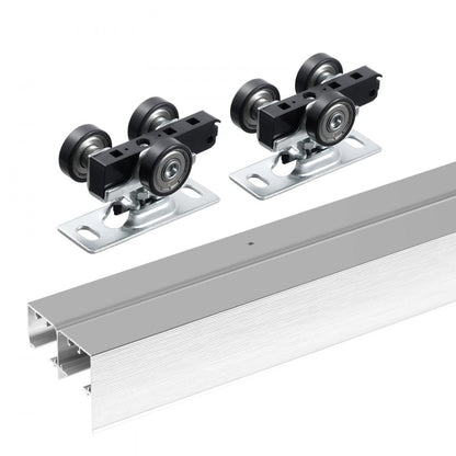 YMXT-XC40-6 - 6ft Aluminum Bypass Door Track Kit for Smooth Sliding