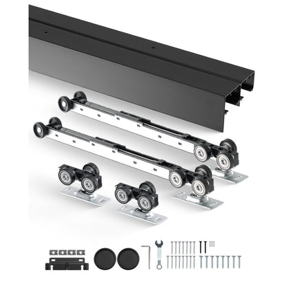 YMXT-XC40-8B - 8ft Aluminum Bypass Door Track Kit with Smooth Sliding System