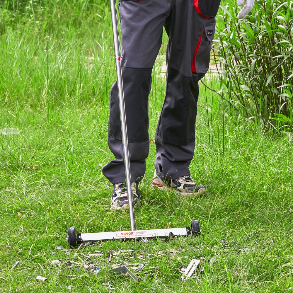 QJ8038 - 17-Inch Magnetic Sweeper with Wheels & Adjustable Handle