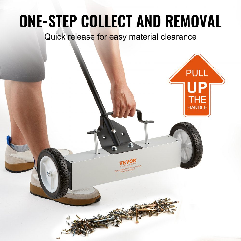 QJ8012-18 - 45 lbs Magnetic Sweeper with Wheels for Fast Cleanup