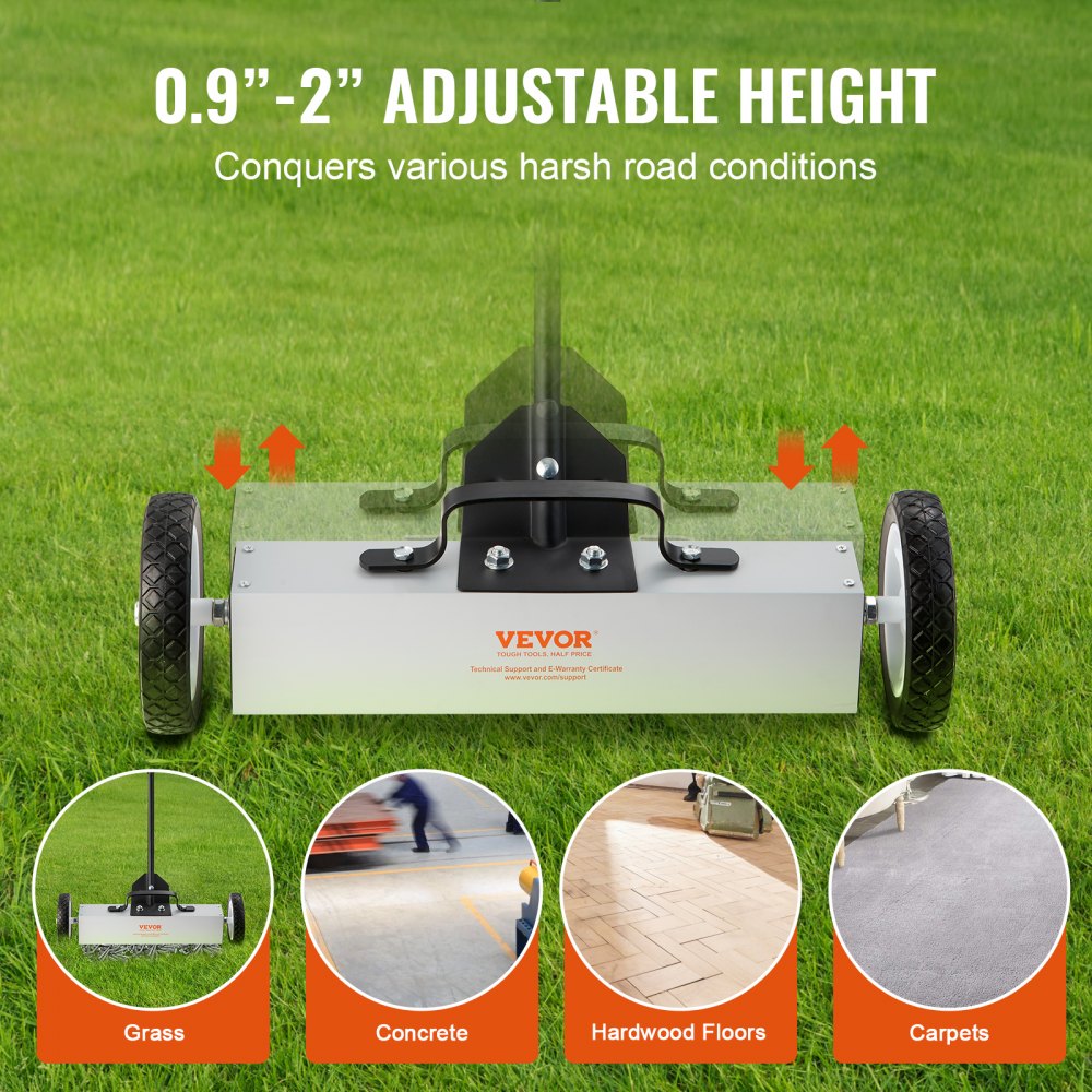 QJ8012-18 - 45 lbs Magnetic Sweeper with Wheels for Fast Cleanup