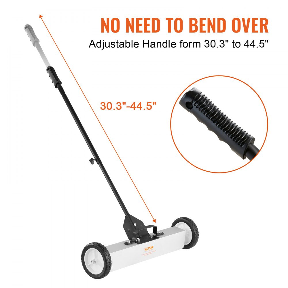 QJ8012-24 - 55Lbs Magnetic Sweeper on Wheels for Easy Metal Cleanup