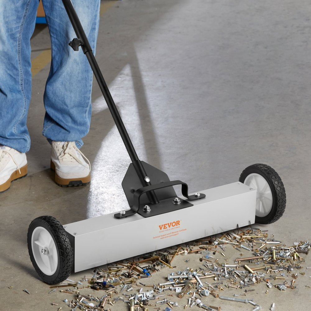 QJ8012-24 - 55Lbs Magnetic Sweeper on Wheels for Easy Metal Cleanup