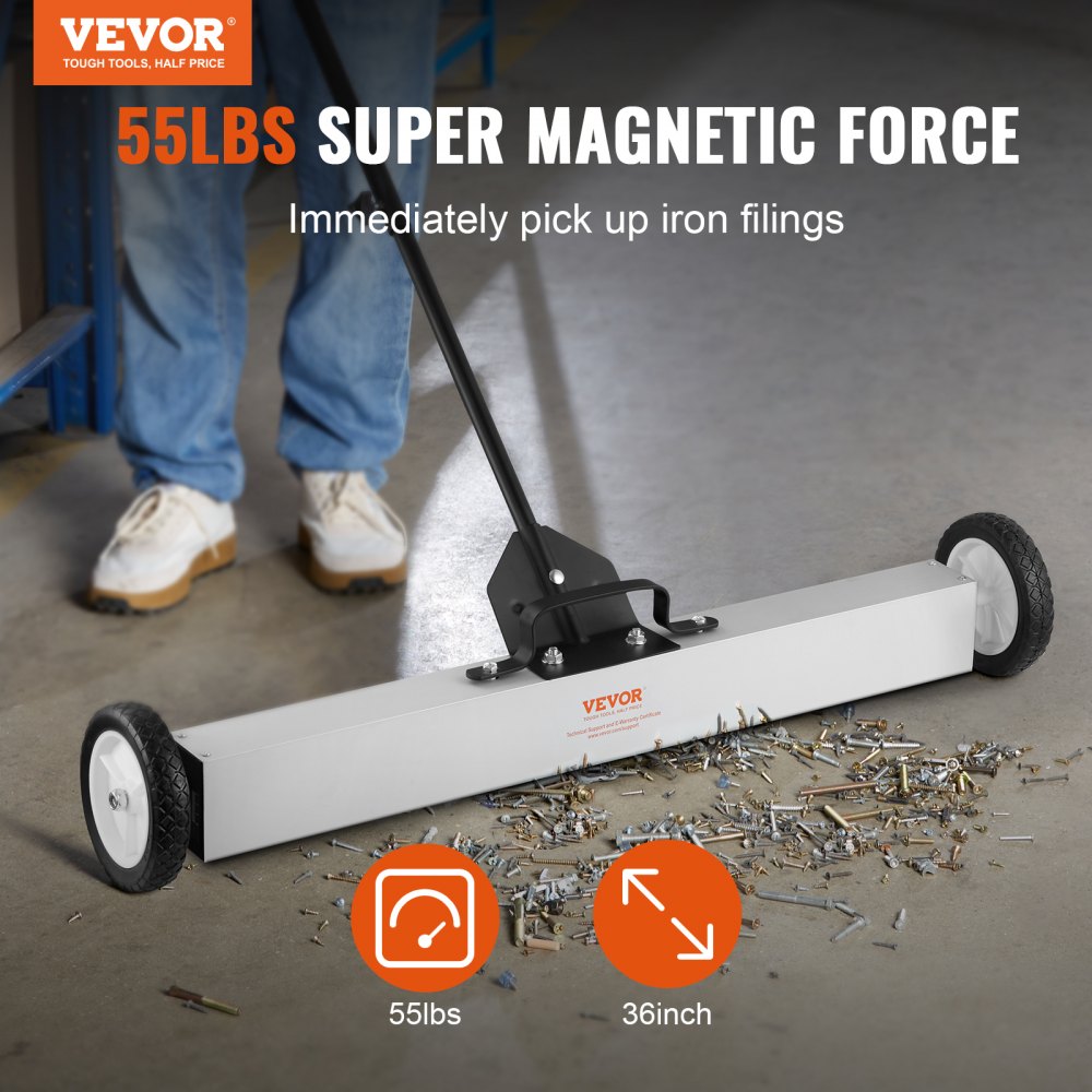 QJ8012-36 - Efficient 55Lbs Magnetic Sweeper for Quick Cleanups
