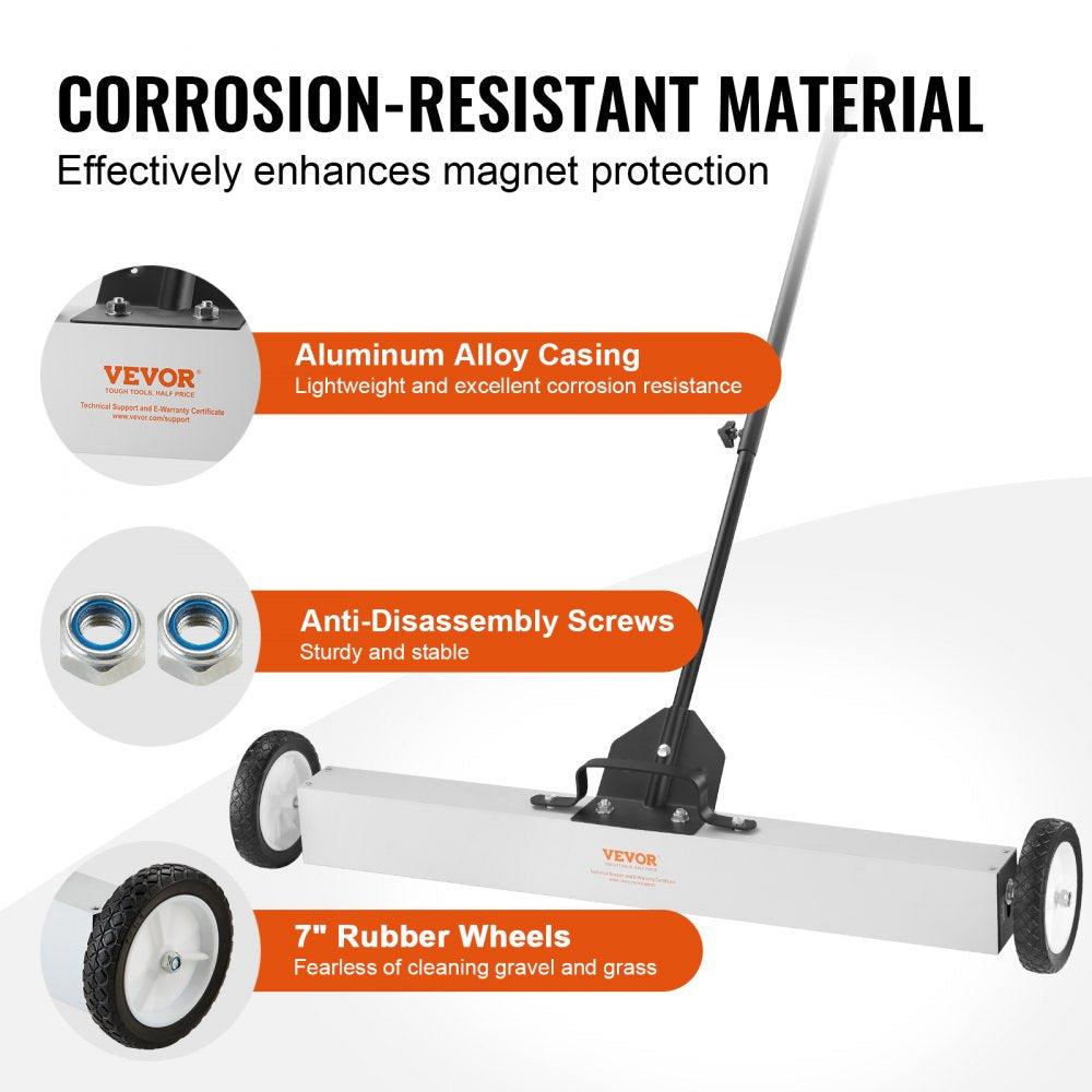 QJ8012-36 - Efficient 55Lbs Magnetic Sweeper for Quick Cleanups