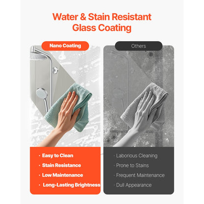 CNH-DE-S722 - 50-60 in. W Modern Semi-Frameless Bathtub Shower Door