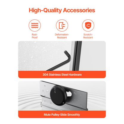 CNH-DE-S722 - 50-60 in. W Modern Semi-Frameless Bathtub Shower Door